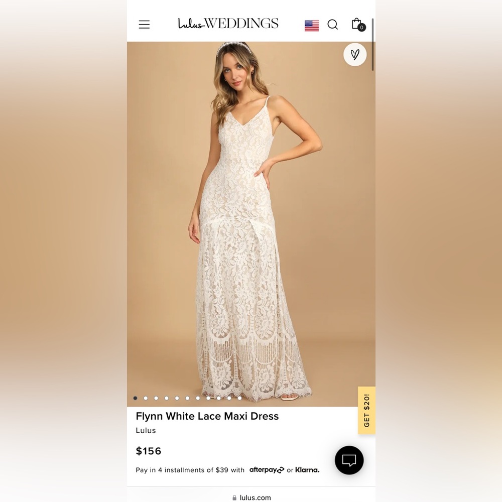 Lulus Flynn white lace maxi dress